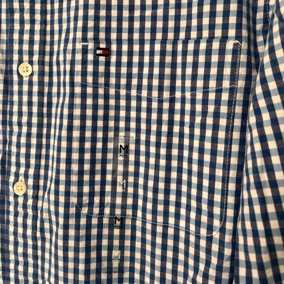 NWT Tommy Hilfiger Blue Gingham Button-Down Shirt M - Picture 4 of 16